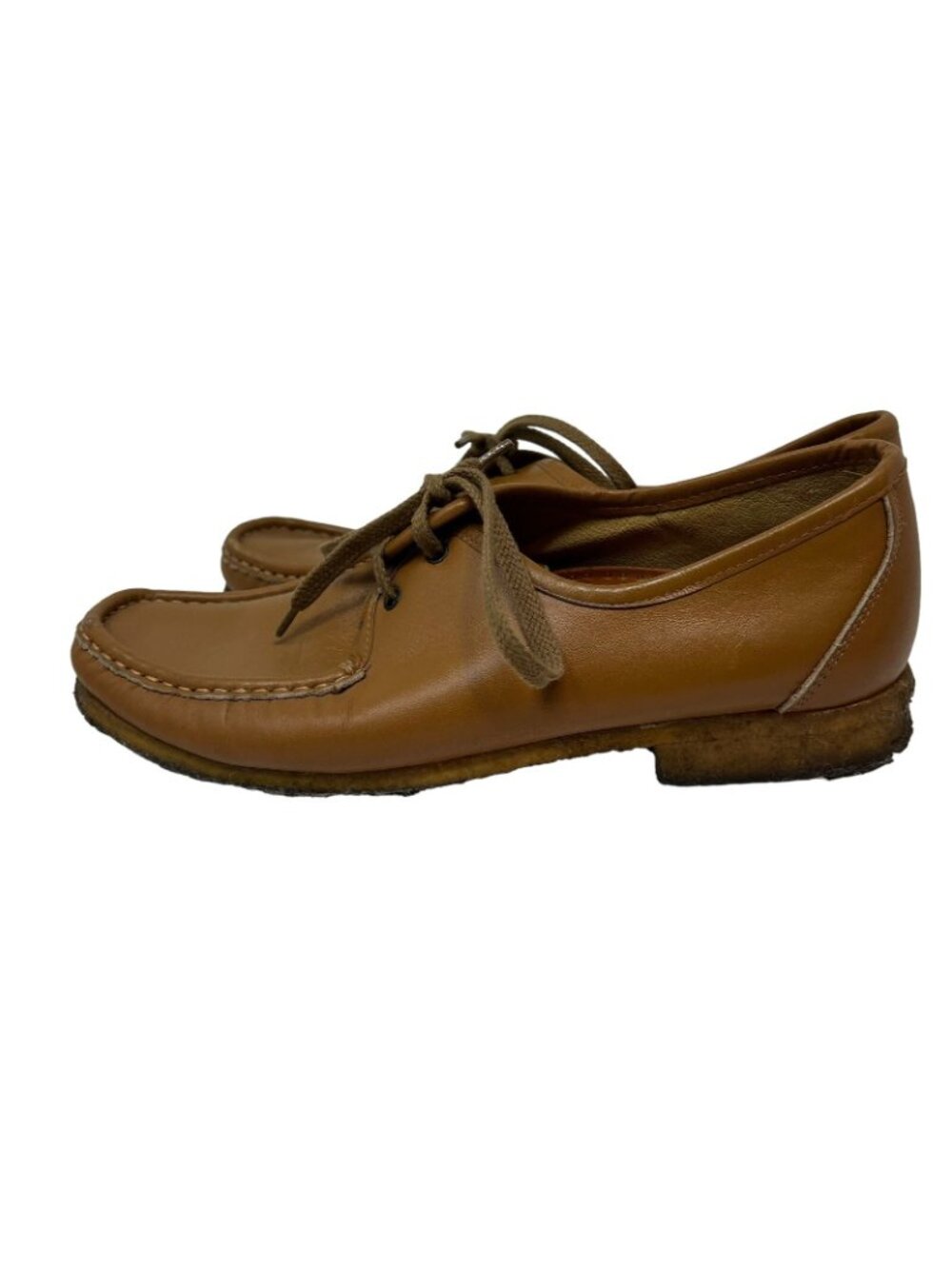 Deerskin Trading Post Women's 7.5 Vintage Brown Leather Shoes Lace Up Loafers - Picture 2 of 11